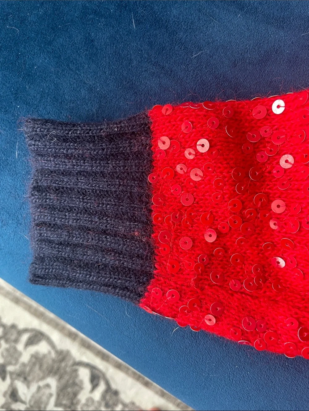 Vintage J. Crew Red Sequin Crewneck Sweater